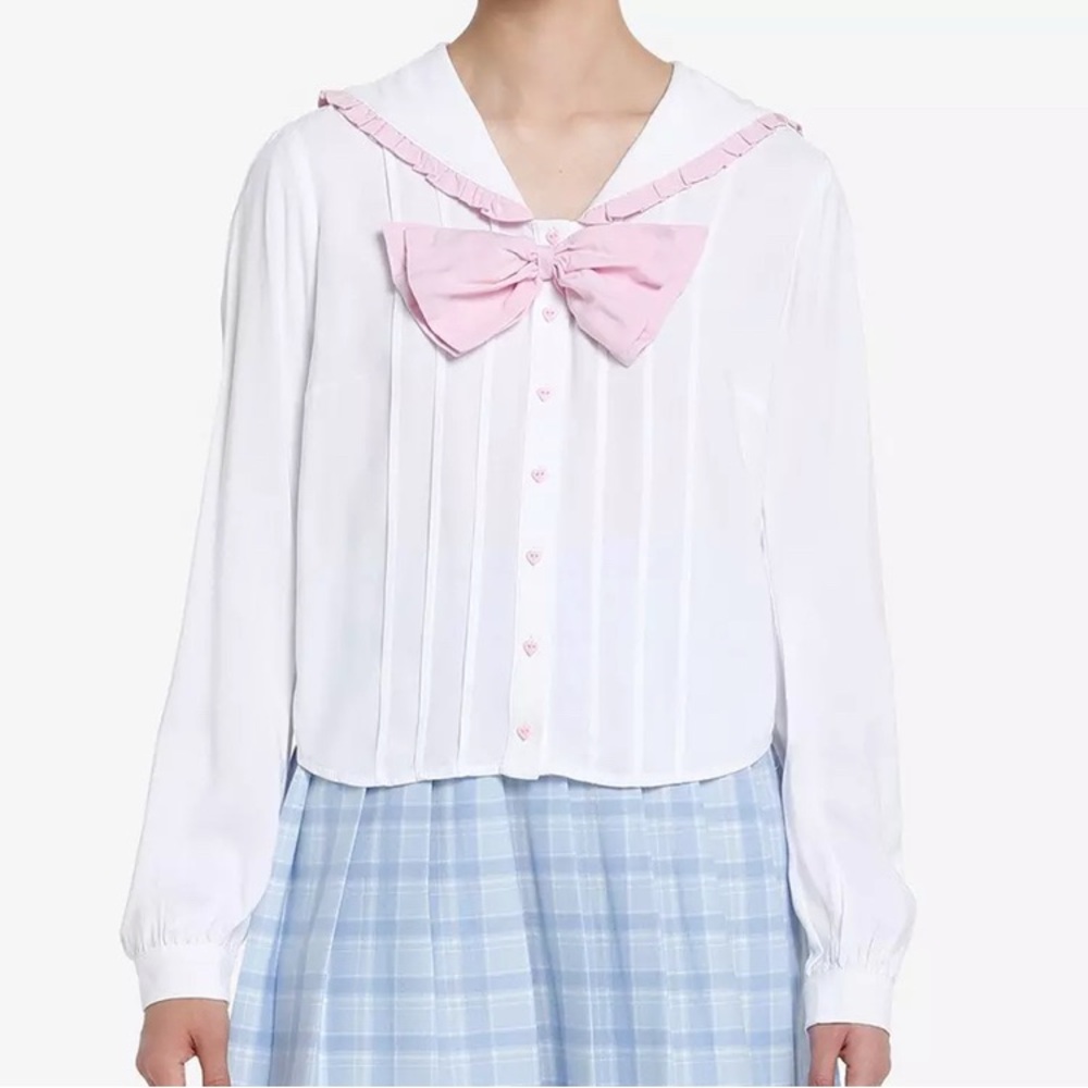 Rare Sweet Society Harajuku Bunny Sailor Hooded Collar Button Up Kawaii #tops